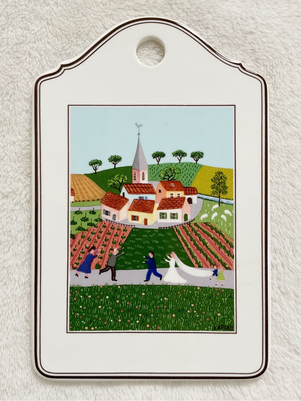 Villeroy & Boch Design Naif Wedding Cheese Cracker Board Porcelain 8.5”